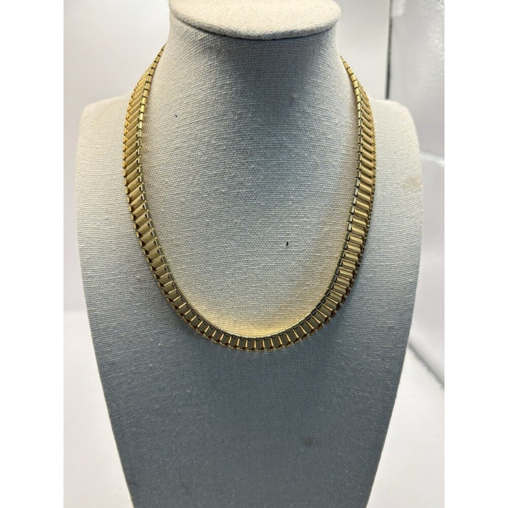 Vintage MCM Estate Signed PARK LANE Gold Tone Link Collar Necklace